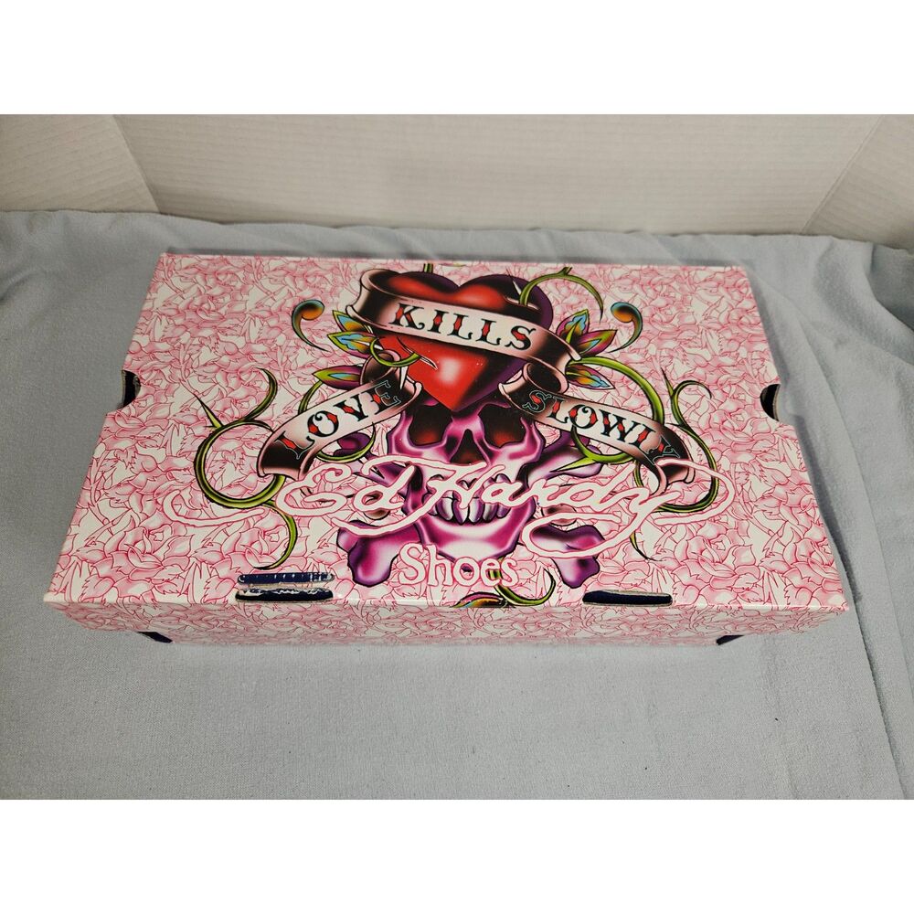 Vintage Ed Hardy Slip On Laceless Canvas Sneakers Purple Geisha Koi Tattoo Y2K - Picture 6 of 7